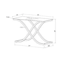 Leah Contemporary Metal Glass Top Sofa Table Chrome - HOMES: Inside + Out 7 Leah Contemporary Metal Glass Top Sofa Table Chrome - HOMES: Inside + Out -Console Tables Sales unnamed file 2354
