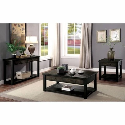 Narinta 2 Drawer Sofa Table Dark Oak - HOMES: Inside + Out 4 Narinta 2 Drawer Sofa Table Dark Oak - HOMES: Inside + Out - Image 2