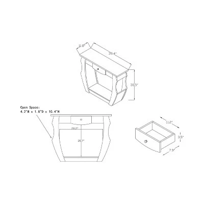 Coralli Modern Cut Out Sofa Table Walnut - HOMES: Inside + Out 7 Coralli Modern Cut Out Sofa Table Walnut - HOMES: Inside + Out - Image 5