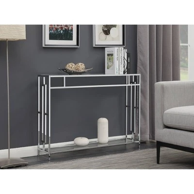 Town Square Chrome Console Table with Shelf - Breighton Home Silver 7 Town Square Chrome Console Table with Shelf - Breighton Home Silver - Image 5