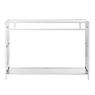 Town Square Chrome Console Table with Shelf - Breighton Home Silver 11 Town Square Chrome Console Table with Shelf - Breighton Home Silver - Image 9