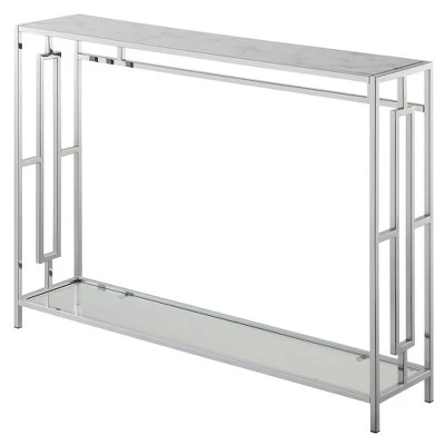 Town Square Chrome Console Table with Shelf - Breighton Home Silver 12 Town Square Chrome Console Table with Shelf - Breighton Home Silver - Image 10