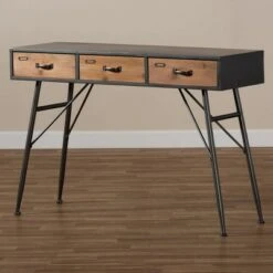 3 Drawer Ariana Wood Metal Console Table Black/Walnut Brown - Baxton Studio 13 3 Drawer Ariana Wood Metal Console Table Black/Walnut Brown - Baxton Studio -Console Tables Sales unnamed file 2522