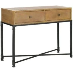 Julian 2 Drawer Console Table - Natural - Safavieh