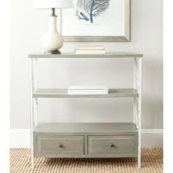 Chandra Console Table With Storage Drawers- Ash Grey - Safavieh