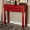 Pomme Accent 6 Drawer Console Table Red - Baxton Studio -Console Tables Sales unnamed file 2628