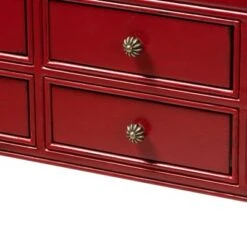 Pomme Accent 6 Drawer Console Table Red - Baxton Studio 19 Pomme Accent 6 Drawer Console Table Red - Baxton Studio -Console Tables Sales unnamed file 2635