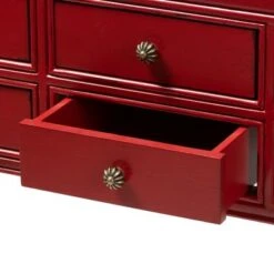 Pomme Accent 6 Drawer Console Table Red - Baxton Studio 20 Pomme Accent 6 Drawer Console Table Red - Baxton Studio -Console Tables Sales unnamed file 2636