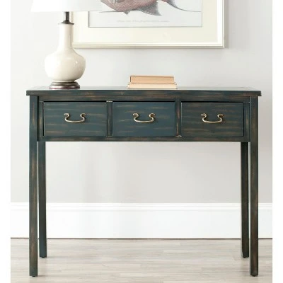 Cindy Console With Storage Drawers- Dark Teal - Safavieh 3 Cindy Console With Storage Drawers- Dark Teal - Safavieh