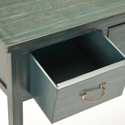 Cindy Console With Storage Drawers- Dark Teal - Safavieh 5 Cindy Console With Storage Drawers- Dark Teal - Safavieh - Image 3
