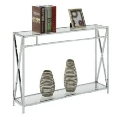 Oxford Chrome Console Table Clear Glass/Chrome Frame - Breighton Home 6 Oxford Chrome Console Table Clear Glass/Chrome Frame - Breighton Home -Console Tables Sales unnamed file 2666