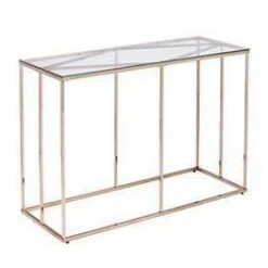 Nicholas Contemporary Glass Top Console Table Champagne - Aiden Lane