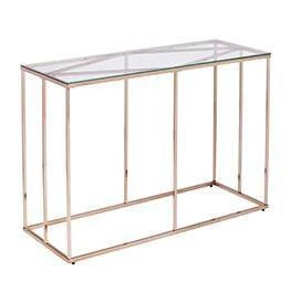 Nicholas Contemporary Glass Top Console Table Champagne - Aiden Lane 3 Nicholas Contemporary Glass Top Console Table Champagne - Aiden Lane
