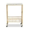 Jacek Metal Wine Cart with Marble Tabletop Gold - Baxton Studio