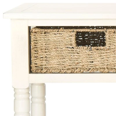 Winifred Wicker Console Table With Storage - White - Safavieh 6 Winifred Wicker Console Table With Storage - White - Safavieh - Image 4