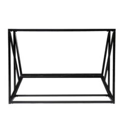 Finsfil Long Glass-Top Console Table Black - Aiden Lane