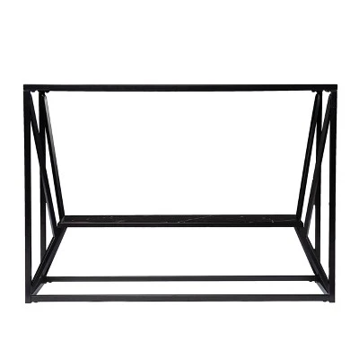 Finsfil Long Glass-Top Console Table Black - Aiden Lane 4 Finsfil Long Glass-Top Console Table Black - Aiden Lane - Image 2