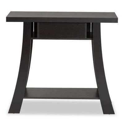 Herman Wood 1 Drawer Console Table - Baxton Studio Dark Brown 6 Herman Wood 1 Drawer Console Table - Baxton Studio Dark Brown - Image 4
