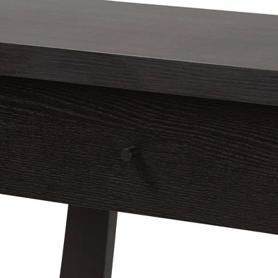 Herman Wood 1 Drawer Console Table - Baxton Studio Dark Brown 7 Herman Wood 1 Drawer Console Table - Baxton Studio Dark Brown - Image 5