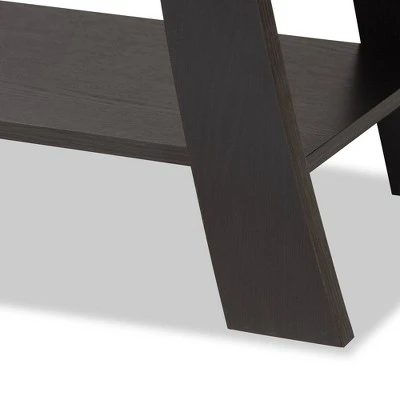 Herman Wood 1 Drawer Console Table - Baxton Studio Dark Brown 8 Herman Wood 1 Drawer Console Table - Baxton Studio Dark Brown - Image 6