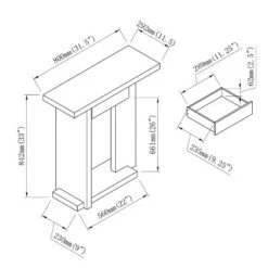 Nebra 3 Shelf Console Table Dark Taupe - HOMES: Inside + Out -Console Tables Sales unnamed file 2829