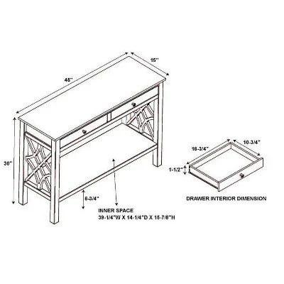 Whitley Antique Console Table White - Linon 14 Whitley Antique Console Table White - Linon - Image 12