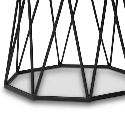 Venedict Metal End Table with Marble Tabletop Black - Baxton Studio 4 Venedict Metal End Table with Marble Tabletop Black - Baxton Studio - Image 2