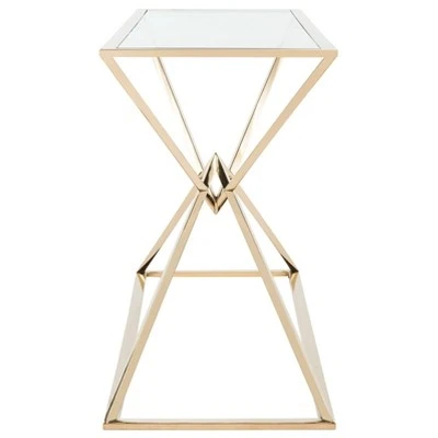 Fiorella Glass Top Console Table Brass - Safavieh 5 Fiorella Glass Top Console Table Brass - Safavieh - Image 3