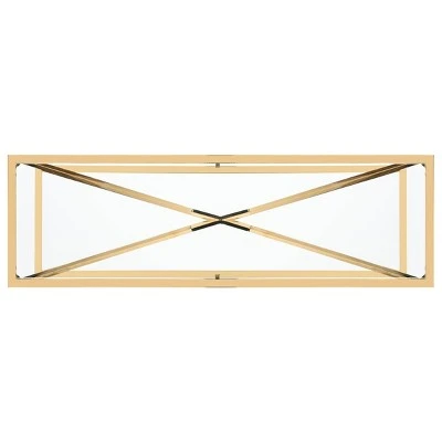 Fiorella Glass Top Console Table Brass - Safavieh 6 Fiorella Glass Top Console Table Brass - Safavieh - Image 4