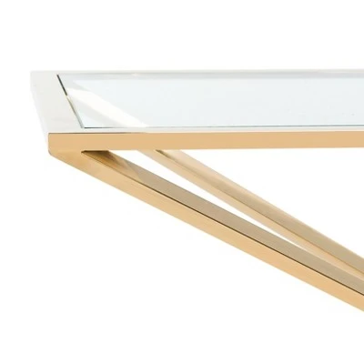 Fiorella Glass Top Console Table Brass - Safavieh 7 Fiorella Glass Top Console Table Brass - Safavieh - Image 5