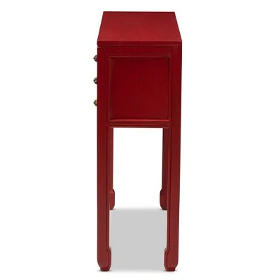 Melodie 6 Drawer Console Table Red - Baxton Studio 4 Melodie 6 Drawer Console Table Red - Baxton Studio - Image 2