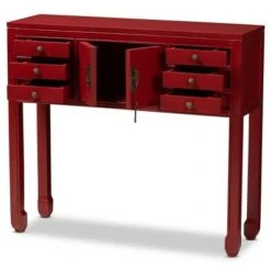 Melodie 6 Drawer Console Table Red - Baxton Studio 19 Melodie 6 Drawer Console Table Red - Baxton Studio -Console Tables Sales unnamed file 2865