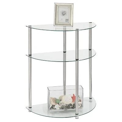 Classic Glass 3 Tier Entryway Table Clear Glass - Breighton Home 3 Classic Glass 3 Tier Entryway Table Clear Glass - Breighton Home