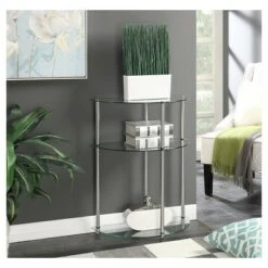 Classic Glass 3 Tier Entryway Table Clear Glass - Breighton Home 5 Classic Glass 3 Tier Entryway Table Clear Glass - Breighton Home -Console Tables Sales unnamed file 2891