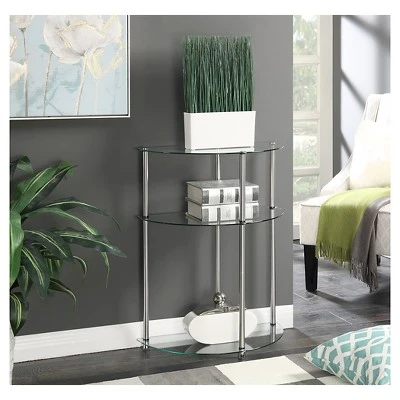 Classic Glass 3 Tier Entryway Table Clear Glass - Breighton Home 4 Classic Glass 3 Tier Entryway Table Clear Glass - Breighton Home - Image 2
