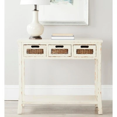 Autumn 3 Drawer Console - Vintage Cream - Safavieh 3 Autumn 3 Drawer Console - Vintage Cream - Safavieh