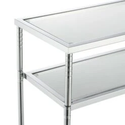 Tudor Console Table with Shelf Clear Glass/Chrome - Breighton Home -Console Tables Sales unnamed file 2939