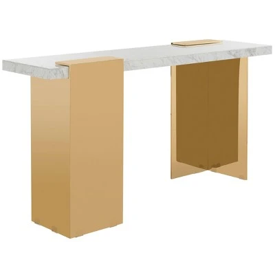 Mycha Marble Console Table White/Gold - Safavieh 4 Mycha Marble Console Table White/Gold - Safavieh - Image 2