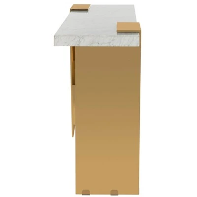 Mycha Marble Console Table White/Gold - Safavieh 5 Mycha Marble Console Table White/Gold - Safavieh - Image 3