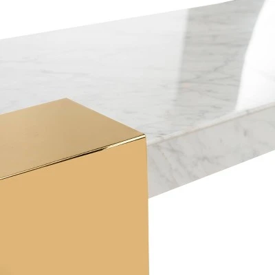 Mycha Marble Console Table White/Gold - Safavieh 7 Mycha Marble Console Table White/Gold - Safavieh - Image 5