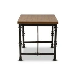Baxton Studio Verdin Wood Finished Criss Cross Desk Bronze - BaxtonStudio -Console Tables Sales unnamed file 2960