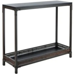 Dinesh Console With Storage Shelf - Black/Dark Walnut - Safavieh 9 Dinesh Console With Storage Shelf - Black/Dark Walnut - Safavieh -Console Tables Sales unnamed file 2999