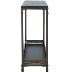 Dinesh Console With Storage Shelf - Black/Dark Walnut - Safavieh 10 Dinesh Console With Storage Shelf - Black/Dark Walnut - Safavieh -Console Tables Sales unnamed file 3000