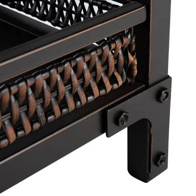 Dinesh Console With Storage Shelf - Black/Dark Walnut - Safavieh 8 Dinesh Console With Storage Shelf - Black/Dark Walnut - Safavieh - Image 6