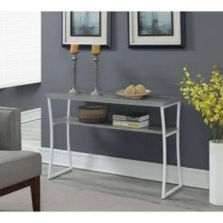 X Calibur Console Table Faux Birch/White - Breighton Home