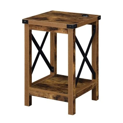 Durango Console Table with Shelf - Breighton Home Oak/black 7 Durango Console Table with Shelf - Breighton Home Oak/black - Image 5