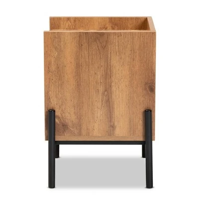 Tasman Wood and Metal End Table Natural Brown/Black - Baxton Studio 5 Tasman Wood and Metal End Table Natural Brown/Black - Baxton Studio - Image 3