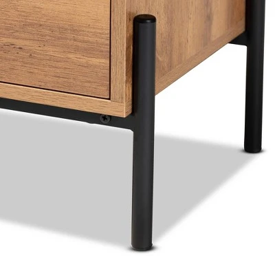 Tasman Wood and Metal End Table Natural Brown/Black - Baxton Studio 7 Tasman Wood and Metal End Table Natural Brown/Black - Baxton Studio - Image 5
