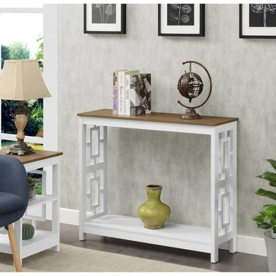Town Square Console Table with Shelf Driftwood/White - Breighton Home 3 Town Square Console Table with Shelf Driftwood/White - Breighton Home