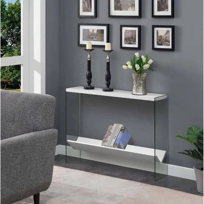 Soho V Console Table with Shelf White - Breighton Home 3 Soho V Console Table with Shelf White - Breighton Home